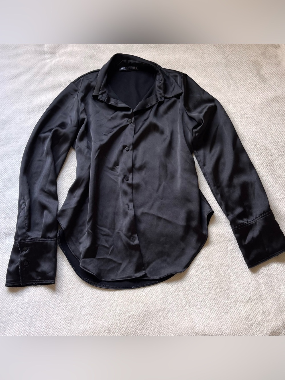 ZARA satin button down shirt